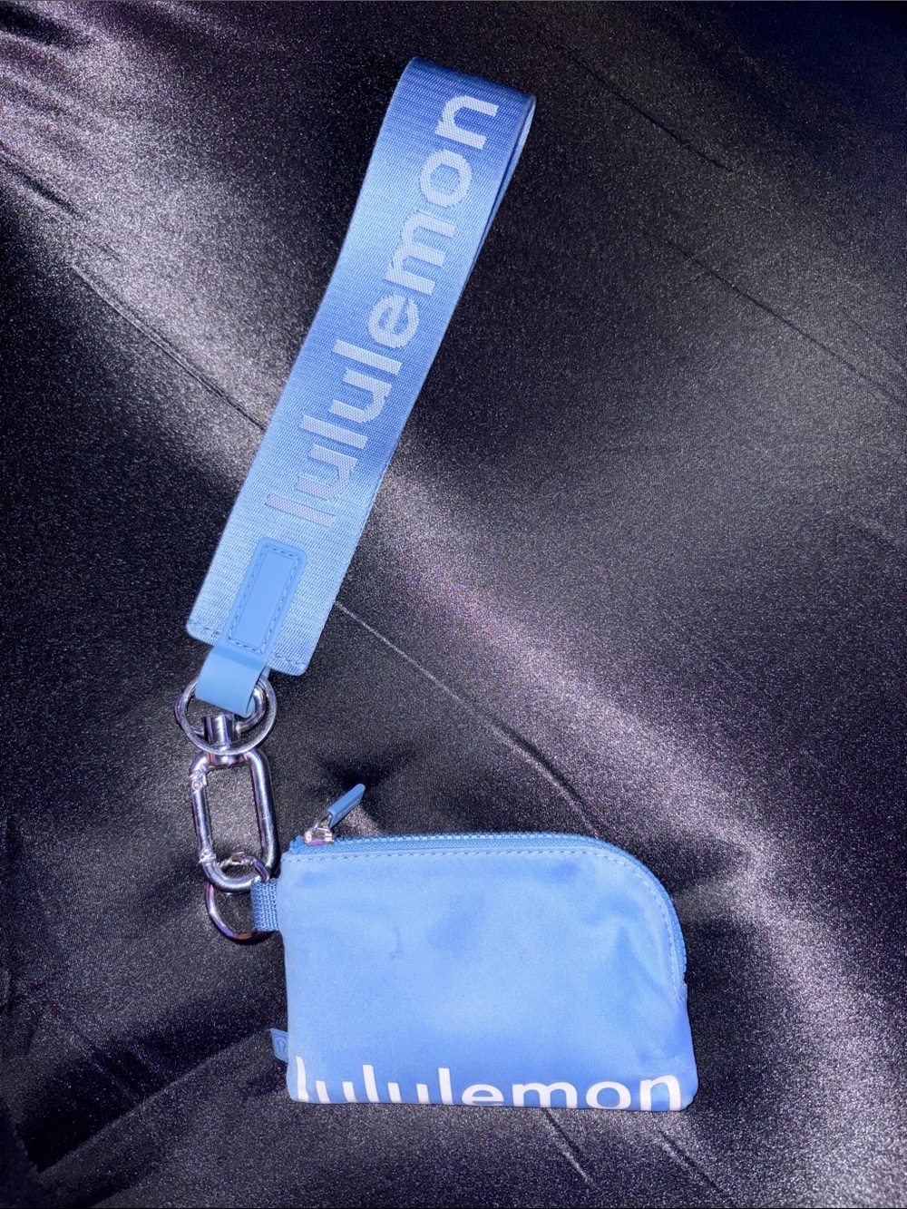 Lululemon Blue Logo Wristlet Coin Pouch
